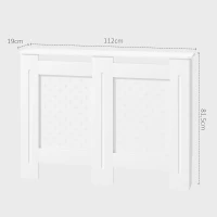 HOMCOM Couvercle de radiateur cache radiateur grille croisée pour salon chambre à coucher en bois 112l x 19P x 81,5H cm blanc(m-3)
