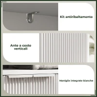 HOMCOM Mobile Sotto Lavabo Bagno con Ripiano Interno Regolabile e Ripiano Aperto, in Legno, 60x33x63 cm, Bianco(m-7)
