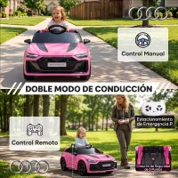 AIYAPLAY Coche Eléctrico para Niños Audi RS 6 Avant GT 12V con Mando a Distancia 2,4G Motor Doble Arranque Progresivo Suspensión(m-8)