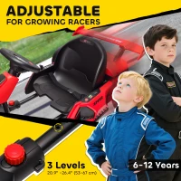 HOMCOM 24V Electric Go Kart for Kids with Adjustable Seat for 6-12 Years, Red(m-5)