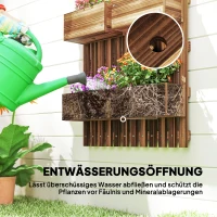 Outsunny Blumenkasten-Set, Wandmontage, frei versetzbar, Massivholz, 60 x 16 x 80 cm(m-7)