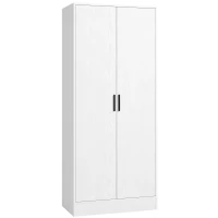 HOMCOM Slim-Schrank 37 cm mit Kleiderstange und Ablagen für Kleidung(m-6)
