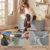 HOMCOM Storage Chest, Large 114L Blanket Box, Shoe Bench with Safety Hinged Lid, Storage Trunk, Bed End Bench for Bedroom, Hallway, Living room, Playroom, 100 x 40 x 40cm, Grey(m-6)