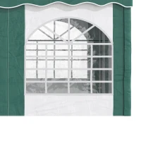 Outsunny 4 x 4m Garden Gazebo with Sides - Galvanised Marquee Party Tent Featuring Four Windows and Double Doors, Ideal for Parties, Weddings, and Events(m-19)