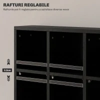 HOMCOM Raft pentru CD-uri cu Polițe Reglabile pentru 456 CD-uri sau 336 DVD-uri, 24 Compartimente, 89x20x130,5 cm, Negru(m-5)