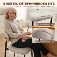 HOMCOM Esszimmerstühle Gepolstert Küchenstühle mit Stahlbeinen Beige(m-4)