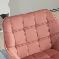 HOMCOM Poltrona Moderna Poltrona de Leitura Estofada em Veludo com Assento Amplo Pés em Madeira  67x61,5x71 cm Rosa(m-7)