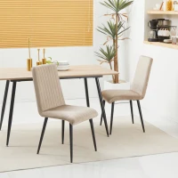 HOMCOM Set 2 Sedie da Cucina Imbottite con Gambe in Acciaio e Design Salvaspazio, 43x58x90 cm(m-10)