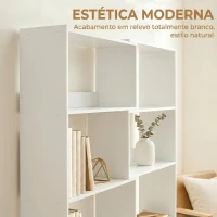 HOMCOM Estante Expansível 5 Níveis Estante para Livros Giratória 350° Largura Ajustável Convertível em L Reta ou Compacta 111,5x23,8x163,7 cm Branco(m-5)