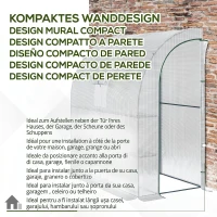 Outsunny 7' x 3' x 7' Outdoor Walk-In Greenhouse, Plant Nursery with Roll-up Windows, PE Cover, and 3 Wire Shelves, White(m-9)