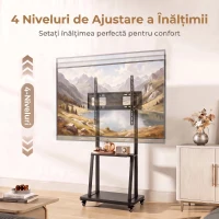 HOMCOM Suport Mobil pentru Televizor de 32-75 Inci, VESA Maxim 400x600, Negru(m-4)