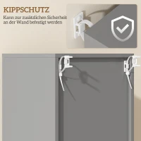 kleankin Badezimmerschrank, Badkommode, mit Regalen und Schublade, verstellbar, Grau(m-5)