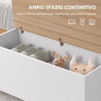 HOMCOM Panca Contenitore Multiuso Legno per Camera Ingresso Bianco 100x40x40cm(m-4)