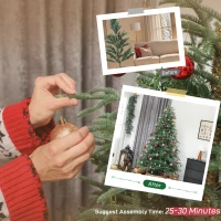 HOMCOM 7 ft Full Spruce Christmas Tree with Realistic Dense Tips, Easy Assembly - Green(m-7)
