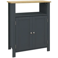 kleankin Mobiletto Bagno a 3 Ripiani in MDF e Truciolato con Ripiano Interno Regolabile, 60x30x80.5 cm(m-1)