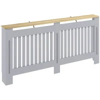 HOMCOM Slatted Radiator Cover, Painted Cabinet with Line Grill Design, 172L × 19W × 81H cm, Grey(m-1)