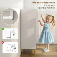 HOMCOM Scarpieră Economisitoare de Spațiu pentru 24 de Perechi de Pantofi cu 2 Uși, 3 Rafturi Reglabile și Raft Inferior, Alb(m-8)