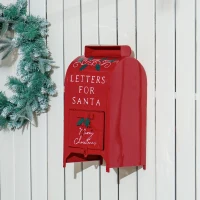 HOMCOM A5 Christmas Letter Postbox - Red/White(m-10)