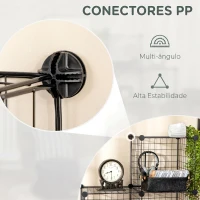 HOMCOM Estante Modular de 9 Cubos em Arame DIY, Organizador Multiusos para Sala, Preta(m-5)