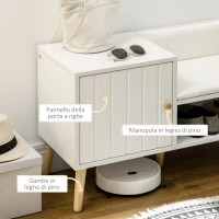 HOMCOM Scarpiera da Ingresso con Seduta Imbottita e Armadietto per 4 Paia di Scarpe, 80x33x49cm, Bianco(m-6)
