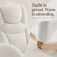 Teddy Schommelstoel met Voetensteun Comfortabele Voedings en Relaxfauteuil met Hoge Rugleuning Wit(m-8)