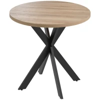 HOMCOM Esstisch 75 x 75 cm rund Küchentisch für 2-4 Personen modern Esszimmertisch mit Spinnenfuß Braun(m-11)
