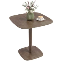 HOMCOM Table à manger pour 4 personne table de cuisine carrée style moderne avec plateau aspect bois, 70 x 70 cm, marron(m-11)
