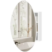 HOMCOM Armoire murale salle de bain avec miroir et éclairage LED, anti-buée, 3 températures de lumière, 50x14x70cm, blanc(m-12)