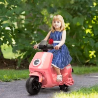 AIYAPLAY 6V Ride on Motorbike, Kids Electric Motorbike w/ Headlights, Music, Training Wheels, for Ages 18-36 Months, Pink(m-2)