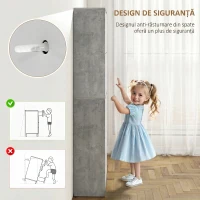 HOMCOM Dulap pentru Pantofi, Economisitor de Spațiu, Modern, cu 4 Uși, pentru 16 Perechi de Pantofi, 62.5x26x156 cm, Gri Ciment(m-7)