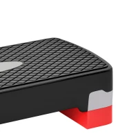 HOMCOM Stepper aerobic fitness hauteur reglable 2 niveaux surface antiderapante PP 68 x 29 x 15 cm rouge noir et gris(m-12)