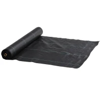 Outsunny Telo per Pacciamatura 100x2 m Traspirante e Anti-UV in Polipropilene Nero(m-1)