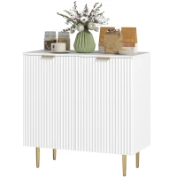 HOMCOM Buffet Cuisine, Meuble de Rangement avec 2 Portes, Étagère Réglable, Pieds Métalliques Surélevés, 80 x 40 x 80 cm, Blanc(m-13)
