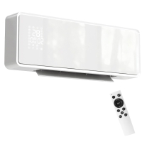HOMCOM Aquecedor Elétrico Cerâmico de Parede 2000W com 3 Modos Temporizador Detecção de Janelas Abertas 54x18,7x12,3 cm Branco
