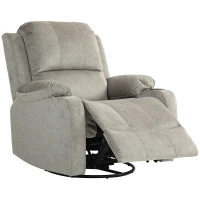HOMCOM Relaxsessel mit Fußstütze und Liegefunktion, inkl. Getränkehalter, bis 150 kg, Braun(m-11)
