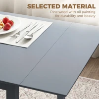 HOMCOM Solid Wood Folding Dining Table, Drop Leaf Table for 2-4 People,  Rectangle Kitchen Table(m-5)