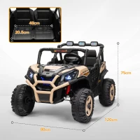AIYAPLAY 24V 2 Seater Kids Electric Car with Remote Control, Suspension System,  Slow Start, 3 Speeds, for 3-8 Years, Khaki(m-3)