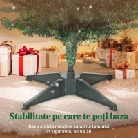 HOMCOM Brad de Crăciun artificial Slim 210 cm cu 401 ramuri, model brad, bază din plastic, verde(m-7)