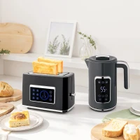 HOMCOM Touch Screen Kettle and Toaster Set - Grey(m-10)