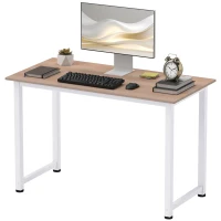 HOMCOM Table d'ordinateur table de salle à manger 120L x 60l x 76H cm chêne et Blanc Multifonction Grand Plateau Cadre Robuste en métal(m-11)