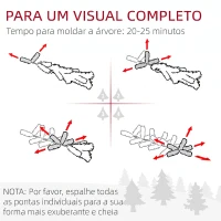 HOMCOM Árvore de Natal Estreita Nevada 180 cm com 395 Ramos e Suporte Metálico Dobrável para Sala de Estar, Interior, Verde(m-5)