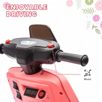 AIYAPLAY 6V Ride on Motorbike, Kids Electric Motorbike w/ Headlights, Music, Training Wheels, for Ages 18-36 Months, Pink(m-4)