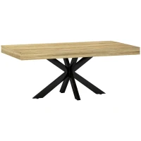 HOMCOM Table Basse rectangulaire table d'appoint Style Industriel en métal Noir et Plateau aspect Bois - dim. 110 x 60 x 45cm(m-1)