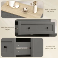 HOMCOM Bufet de bucătărie cu sertar și dulap cu raft reglabil, din lemn, 78.5x35x80 cm, Multicolor(m-7)