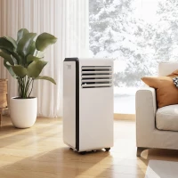 HOMCOM Portable Air Conditioner 7000 BTU, 4-in-1 Air Conditioning Unit with Cooling, Dehumidifier, Fan, Sleep Mode, White(m-10)