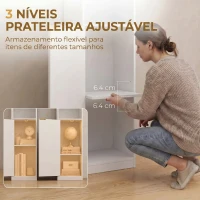 HOMCOM Estante para Livros Alta e Estreita de 6 Níveis com 4 Prateleiras Abertas, Porta e Prateleira Ajustável, Branca(m-6)