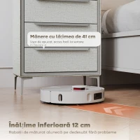 HOMCOM Comodă cu 4 Sertare din Oțel, Acoperită cu Material Textil cu Aspect de In, 60x36x88 cm, Gri(m-6)
