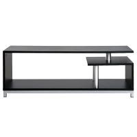 HOMCOM Mobile TV Moderno con Ripiano in Legno, Mobiletto Tavolino Basso da Salotto 114x40x40.5cm, Nero(m-6)