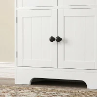 HOMCOM Bufet de bucătărie cu 4 uși, 2 dulapuri și raft reglabil, 58,2x30x123 cm, alb(m-9)