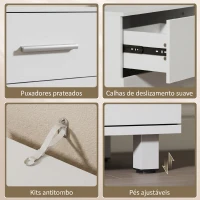 HOMCOM Móvel para Lavatório Pousar com 2 Gavetas para Lavatório sem Pedestal 80x30x60 cm Branco(m-9)